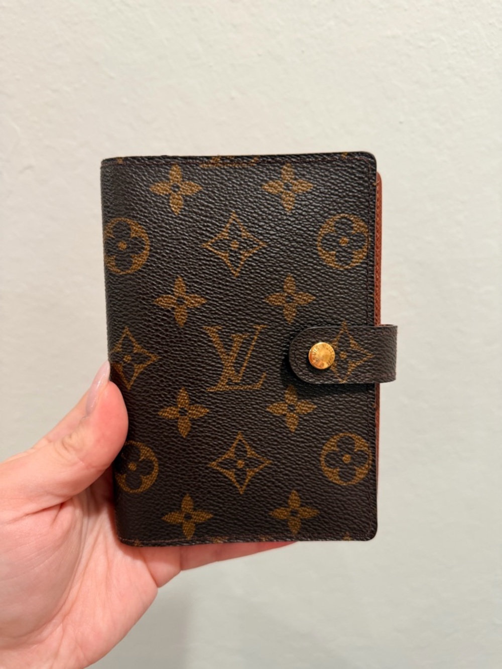 Louis Vuitton Monogram Notebook Cover in Brown and Gold
